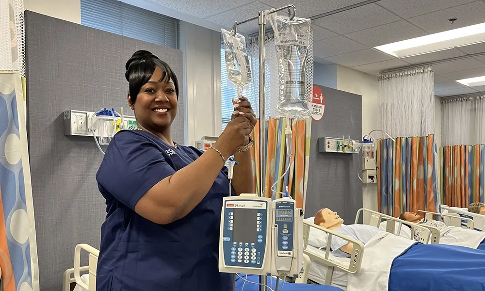 Nursing student in simulation class